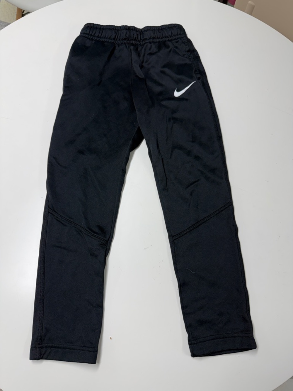 Nike Black Kids Athletic Joggers with White Swoosh